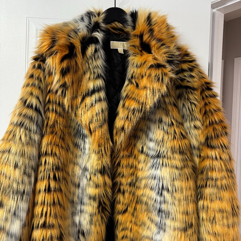 Statement Faux Fur Animal Print Coat